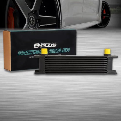 G-PLUS Black 10 Row Universal AN10-10AN Engine Transmission Oil Cooler - color: Black, size: 10 Row AN10