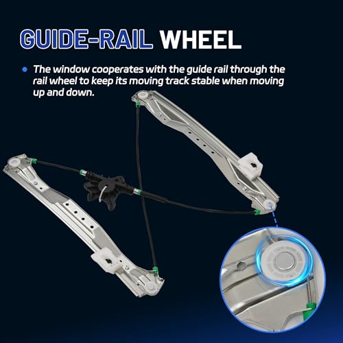 TNMT Front Driver Side Window Regulator Without Motor Compatible with Chrysler, Dodge, Ram & VW - 2008-2016 Town & Country, 2008-2020 Grand Caravan, 2012-2015 C/V, 2009-2014 Routan, Replace # 749-508 - size: Front Driver, style: 08-16 Chrysler Town & Coun