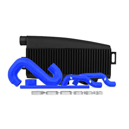 Mishimoto MMTMIC-WRX-01BKBL Top-Mount Intercooler Compatible With Subaru WRX/STI 2001-2007 Black Cooler, Blue Hose - color: Black Cooler, Blue Pipes