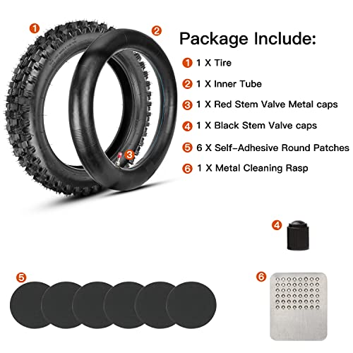 GREHUA 90/100-14 Dirt Bike Tire and Inner Tube 3.00-14 for Coolster Taotao