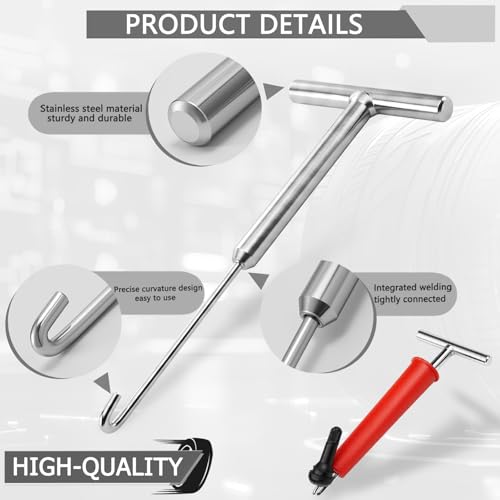 36PCS Heavy-Duty Metal Hook Valve Stem Tool Kit - No Tire Removal, Quick Leaky Valve Replacement, Longer Puller for Pressure Check - Durable for Cars, Motorcycles, ATVs