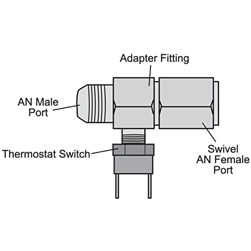 American Volt Engine Transmission Oil Cooler Inlet Hose In-Line Thread-On AN Fitting Adapter Thermostat Temperature 12 Volt Electric Cooling Fan Switch Sensor (170'F On - 155'F Off, 6AN) - size: 6AN, style: 170'F On - 155'F Off