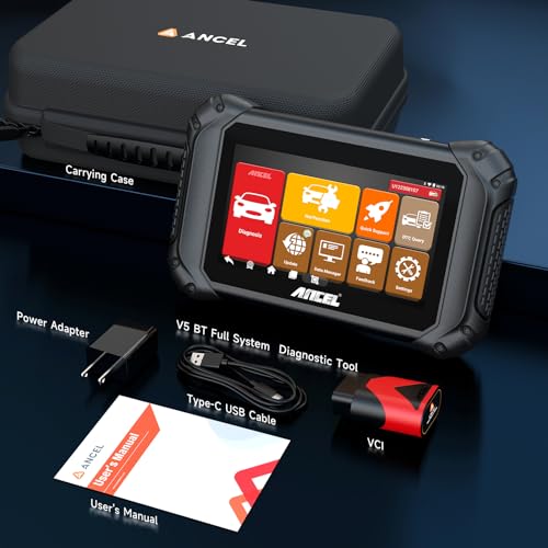 ANCEL Bluetooth OBD2 Scanner for Home Mechanic, Bidirectional Scan Tool, All-Systems Diagnostic ECU Code Reader, ABS Reset, Injector Coding, Live Data, Oil Reset, for Most Vehicles, WiFi - color: black