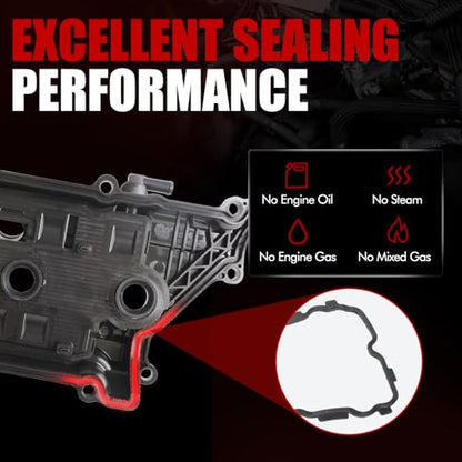 MITZONE Valve Cover Set Left and Right Side Compatible with Nissan Pathfinder Maxima Altima 2015-2024 for Infiniti QX60 2015-2024 3.5L V6