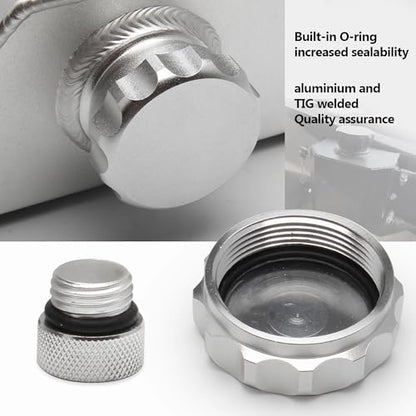2L Aluminum Coolant Overflow Tank, Universal Radiator Reservoir White - color: White