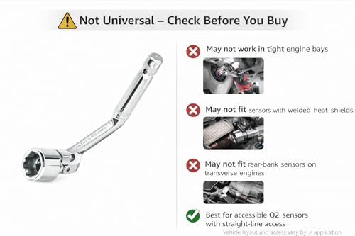 OEMTOOLS 7/8" (22MM) O2 Sensor Wrench for Ford 4.6 and 5.4 Engines - style: Oxygen Sensor Swivel Wrench