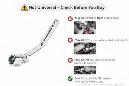 OEMTOOLS 7/8" (22MM) O2 Sensor Wrench for Ford 4.6 and 5.4 Engines - style: Oxygen Sensor Swivel Wrench