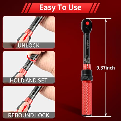 Hairich 1/4-Inch Torque Wrench, Dual-direction Small Torque Wrench 20-220in.lb/2.3-24.9Nm, 72 tooth High Precision Professional with Dual Range Scales - size: 1/4" 1.67-18.33 FT.LB