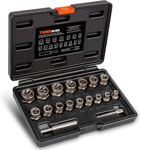 18-Piece Bolt Extractor Kit, 3/8" Drive Impact Bolt & Nut Remover Set - size: 18-Piece