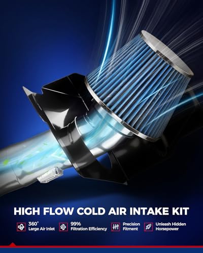 KAX 3.5" Cold Air Intake Kit Fit for 2010-2013 GMC Sierra 1500 - color: Blue, size: 2009-2013 Chevrolet Avalanche