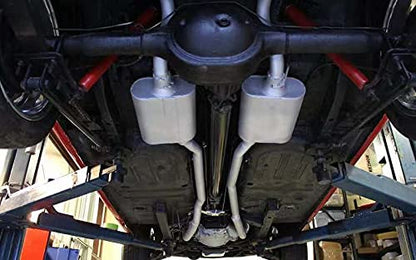 Universal Mufflers Dual Chamber 2" offset inlet (ID) 2" center outlet (ID) Performance Automotive Muffler Exhaust FH42041 - size: 2"