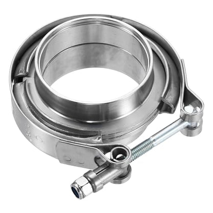 HARFINGTON V Band Clamp with Flange, 304 Stainless Steel, 2.25 Inch, Silver - size: 2.25 Inch