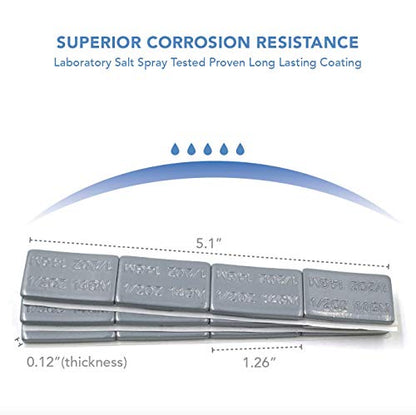 CKAuto 1/2oz, 0.5oz, Ultra Slim Low Profile, Grey Adhesive Stick On Wheel Weights, 60 oz/ 3.75 lb/Box, OE Quality, (120pcs) - color: Grey, size: 120PCS