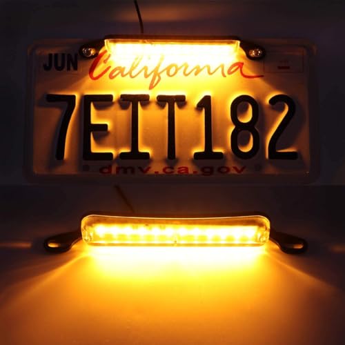 LivTee License Plate Light, Extremely Bright LED License Plate Lights Assembly for Trailer UTV ATV Truck RV Boat, Amber - color: Amber