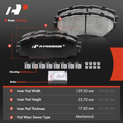 A-Premium Front and Rear Ceramic Brake Pads Compatible with Toyota & Scion