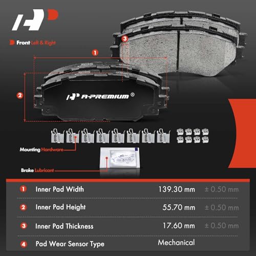 A-Premium Front and Rear Ceramic Brake Pads Compatible with Toyota & Scion