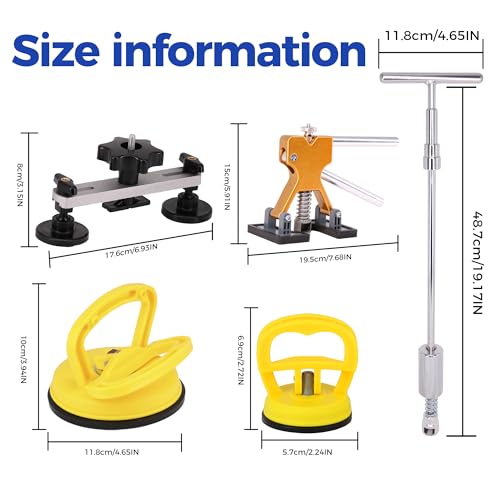 Car Dent Puller Kit,140PCS Dent Repair Tool,Paintless Dent Removal with Golden Lifter,Bridge Puller,Slide Hammer T-Bar,Suction Cup Dent Puller - style: 140PCS