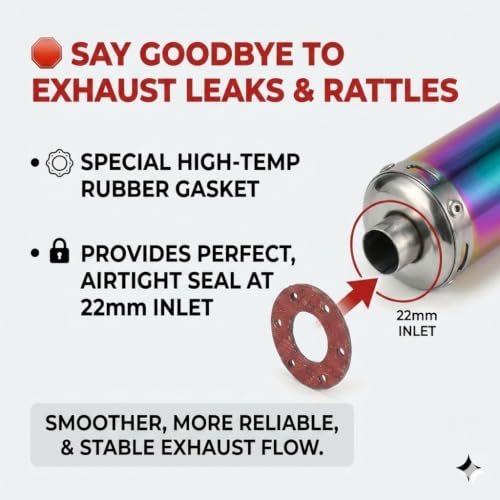 BADASS SHARKS 22mm Exhaust Muffler 2-Stroke 50cc-150cc Dirt Bike Scooter - color: Colorful