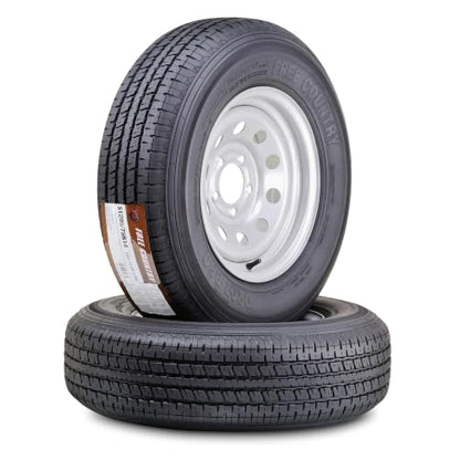 FREE COUNTRY 2 Trailer Tire Wheel ST205/75R14 10PR E 109M 5X4.5 Silver Mod