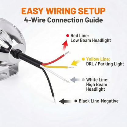 2 Pcs Chrome LED Motorcycle Fog Passing Lights - color: White Light
