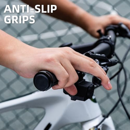 ROCKBROS 4Pcs(2 Pairs) Bike Grips Double Lock On Comfortable,Non-Slip - color: black
