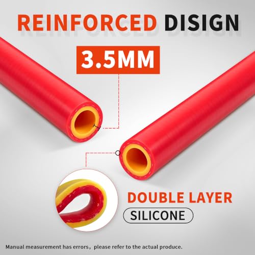 1/4" ID-10Ft(ID 6mm) Heater Hose Enhanced Double Layer Hand-Knitted Coolant Radiator Vacuum Silicone Line, Reinforced High Temperature Reinforced - size: 1/4" ID-10Ft(ID 6mm)