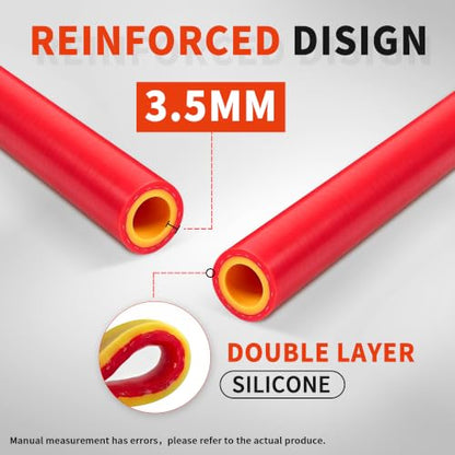 1/4" ID-10Ft(ID 6mm) Heater Hose Enhanced Double Layer Hand-Knitted Coolant Radiator Vacuum Silicone Line, Reinforced High Temperature Reinforced - size: 1/4" ID-10Ft(ID 6mm)