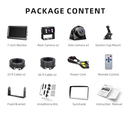 eRapta HD 1080p Backup Camera System Kit, 7-inch Reversing Monitor - color: black