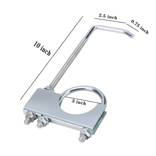 Exhaust Clamp With Hanger Fits 3" Exhaust Pipe, 2 PCS - style: 2 PCS