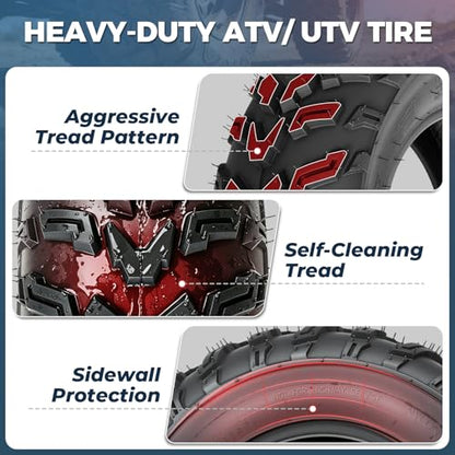 PROPARTS Set of 2 22x7-11 ATV UTV Tires 22x7x11 6PR Off-road Quad Tires Compatible with Honda Recon 250 Suzuki Ozark 250 All Terrain Tire, Tubeless - size: 22x7-11