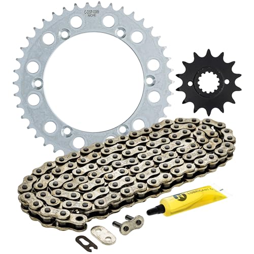 NICHE Drive Sprocket Chain Combo for Kawasaki KLX250 Front 14 Rear 42 Tooth 520 Standard 106 Links - size: Standard Chain