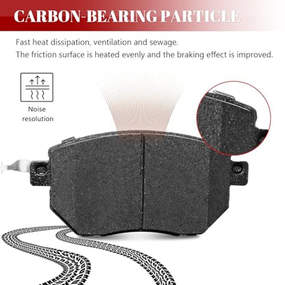 Front and Rear Ceramic Disc Brake Pads Set Replacement for Nissan Murano 2009 2010 2011 2012