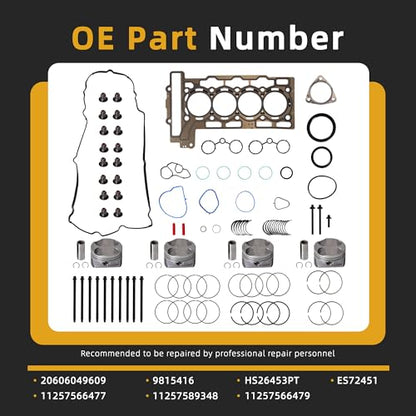 Engine Rebuild Kit, Piston+Connecting Rod+Main Bearing+Head Gasket
