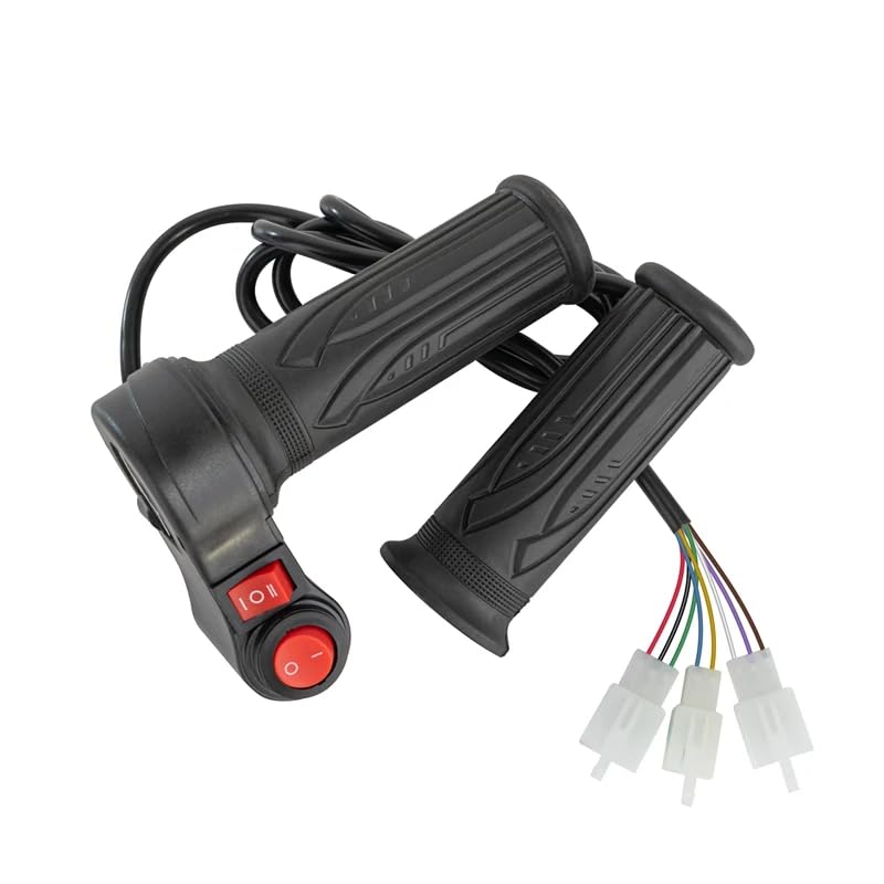 Doinal Electric Twist Throttle 72V 60V 48V 36V 24V Universal Throttle for Electric Scooter Razor Dirt Bike, Volt Meter Throttle with Key, 3 Speed Throttle, Twist Throttle for Electric Motorcycle ATVS - style: 3-speed &Reverse Throttle