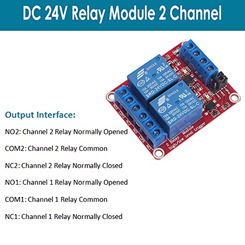4pcs Relay Module 24V Relay Board 2 Channel with Optocoupler Support High or Low Level Trigger - size: 2 Channel - 24V