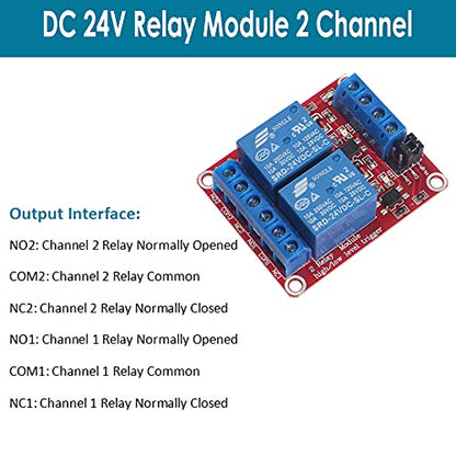 4pcs Relay Module 24V Relay Board 2 Channel with Optocoupler Support High or Low Level Trigger - size: 2 Channel - 24V