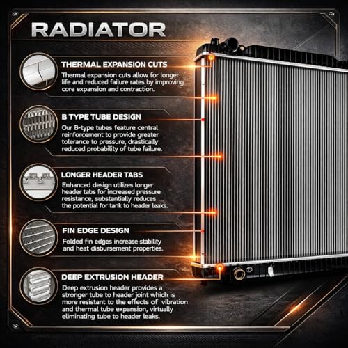 AParts Engine Cooling Radiator for Lexus LS400 4.0L 1990-1994 – Aluminum Radiator Replacement - size: AP-1304