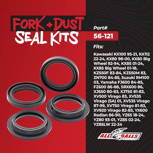 All Balls 56-121 Fork Seal & Dust Seal Kit for Kawasaki, Suzuki, Yamaha