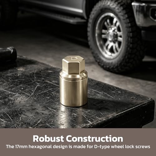 17mm Sliver D-Wheel Lock Nut Removal Tool, Replacement for Toyota Tacoma, Camry, Corolla, Tundra, Replacement for Lexus RX, ES, and GX Series - color: Silver, size: Socket D 17mm
