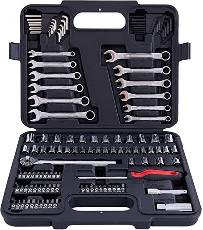 MECHMAX 121-Piece Mechanics Tool Set, 1/4 & 3/8-Inch Drive - style: 121 Piece