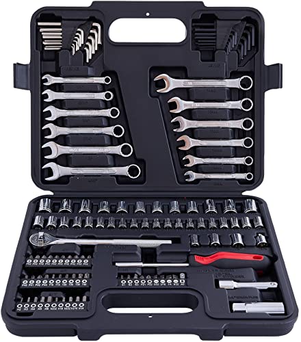 MECHMAX 121-Piece Mechanics Tool Set, 1/4 & 3/8-Inch Drive - style: 121 Piece