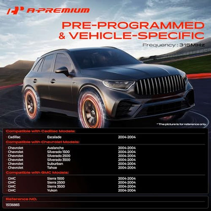 A-Premium 315MHz Pre-programmed TPMS Sensor Tire Pressure Monitoring Sensor