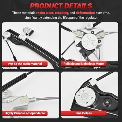 PZ 748-975 Front Right Passenger Side Power Window Regulator with Motor Compatible with Chevy Cruze 2011-2012 (Up to 04/26/2012) 2 Pins Without Anti-Pinch - style: 748-975