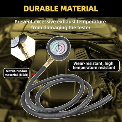 CMTOOL Exhaust Back Pressure Tester Kit with Carton Packaging, Professional Car Exhaust Back Pressure Gauge with 6-Foot Hose, with Adapter & Hose Clamp