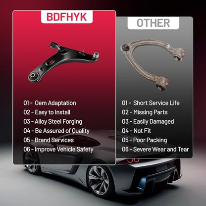 BDFHYK Front Lower Control Arm w/Ball Joint Assembly (Passenger Side) for Subaru Forester 2014-2018, OE K622856, High-Strength Forged Alloy Steel Suspension Replacement Part - size: K622856/1