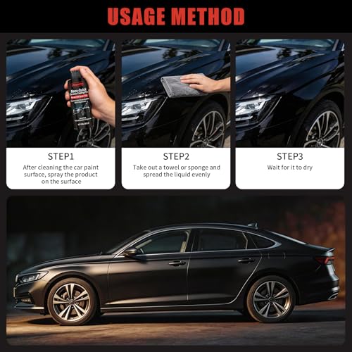 2PCS Nano-Quick Ceramic Coating Pro, Revolutionary Nano Spray for Car Detailing, Car Nano Quick Coat Restoring, for Dust-Proof Glass Effect and Lasting Luster, 3.38fl.oz