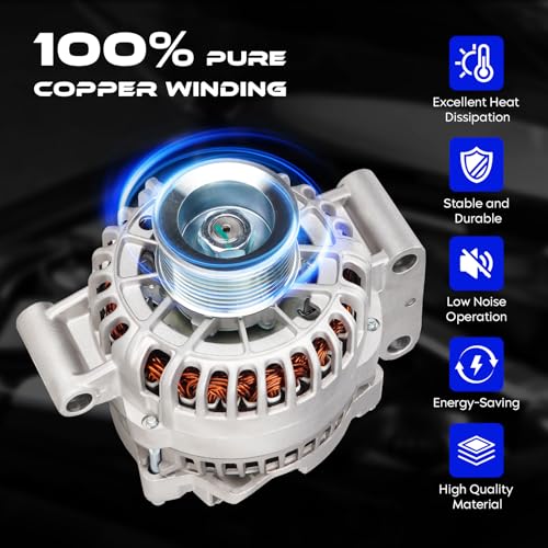 8316 New Alternator V8 7.3L for Ford F250 F350 Super Duty Diesel 2002-2003, for Excursion 2002-2003, 110Amp 12V, Replace for 334-2539