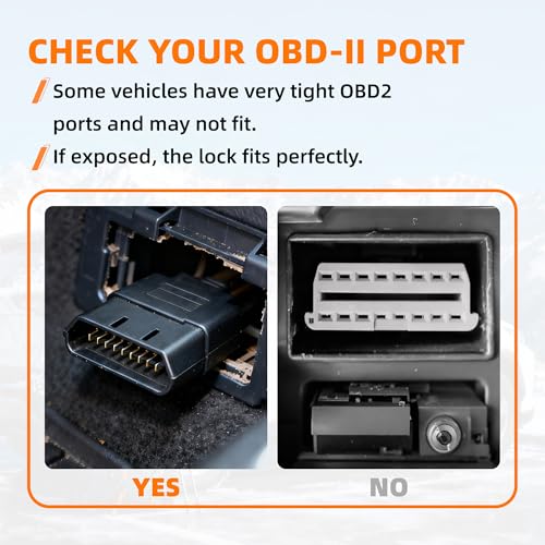 OBD2 Port Lock, Aluminum Alloy OBDII Security Lock for Cars, SUVs & Trucks, Anti-Theft OBD Connector Protector, Durable One-Piece Design, Easy Non-Invasive Installation
