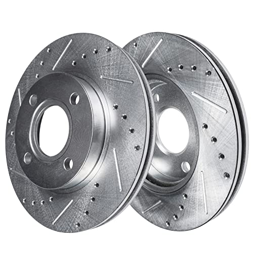 Detroit Axle - 8pc Drilled & Slotted Brake Kit for 2009-2013 Honda Fit - size: 8PR50395/KIT