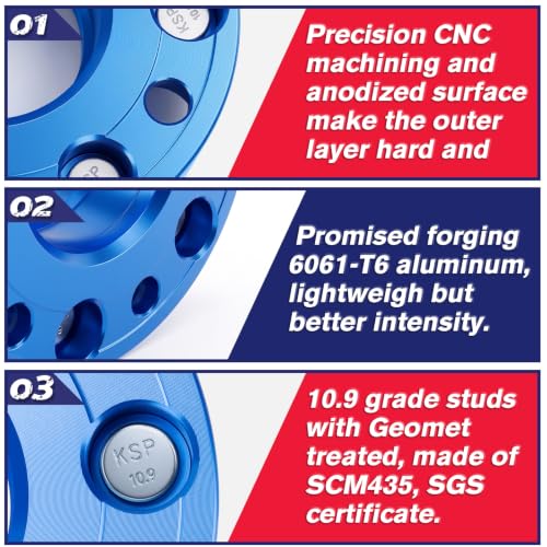 KSP 1.5in 6X139.7 Wheel Spacers for Silverado Sierra 1500,Hubcentric Spacer - color: blue, size: 1.5"-6x5.5-4pcs